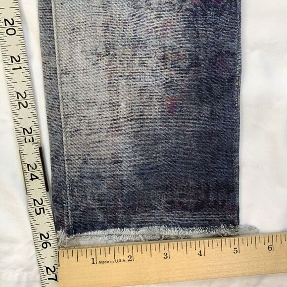 Mother The Looker Ankle Fray Relax Awhile 25 Blue Burnout Skinny Jeans Kilim - Picture 4 of 10